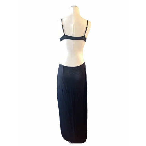 WeWoreWhat Black Knot Front Cutout Midi Dress Large - Picture 5 of 12